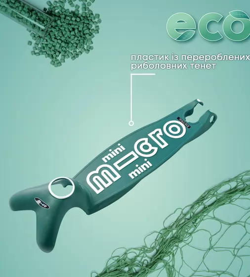Самокат MICRO серії Mini Deluxe ECO LED" &ndash; Зелений" - MMD164_8.jpg - № 8
