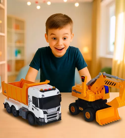 Ігровий набір серії 2 in 1 Truck" &ndash; Самоскид Scania і екскаватор (світло, звук)" - 8001KS_11.jpg - № 11