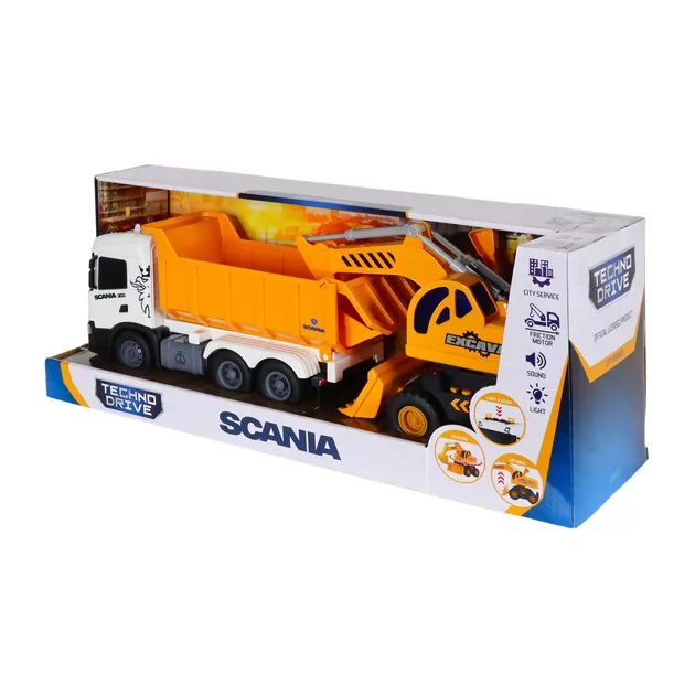 Ігровий набір серії 2 in 1 Truck" &ndash; Самоскид Scania і екскаватор (світло, звук)"