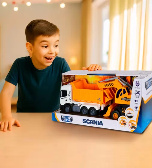 Ігровий набір серії 2 in 1 Truck" &ndash; Самоскид Scania і екскаватор (світло, звук)" - 8001KS_12.jpg - № 12