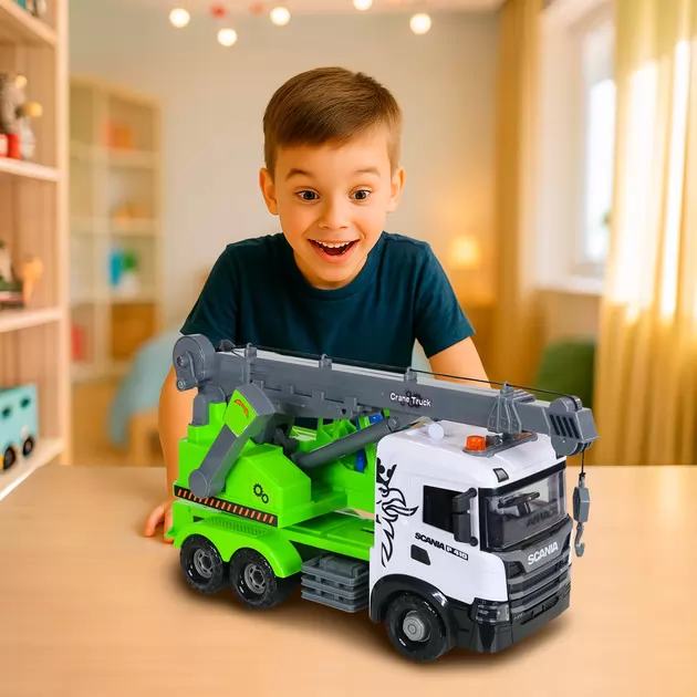 Автомодель серии Mid Truck" &ndash; Автокран Scania (свет, звук)"