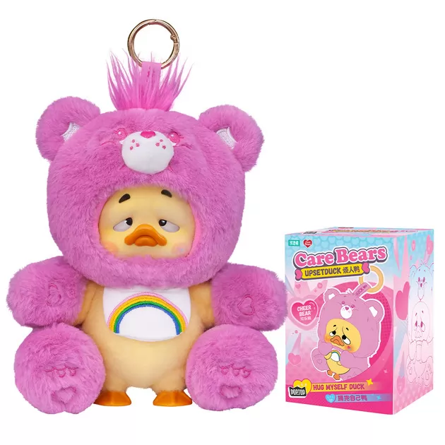 Коллекционная мягкая игрушка с кольцом POP TOP 1983toys серии Upset Duck x Care Bears - Обнимашки