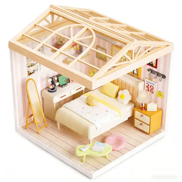 Конструктор-румбокс Mini House серии Интерьер &ndash; Спальня (свет)