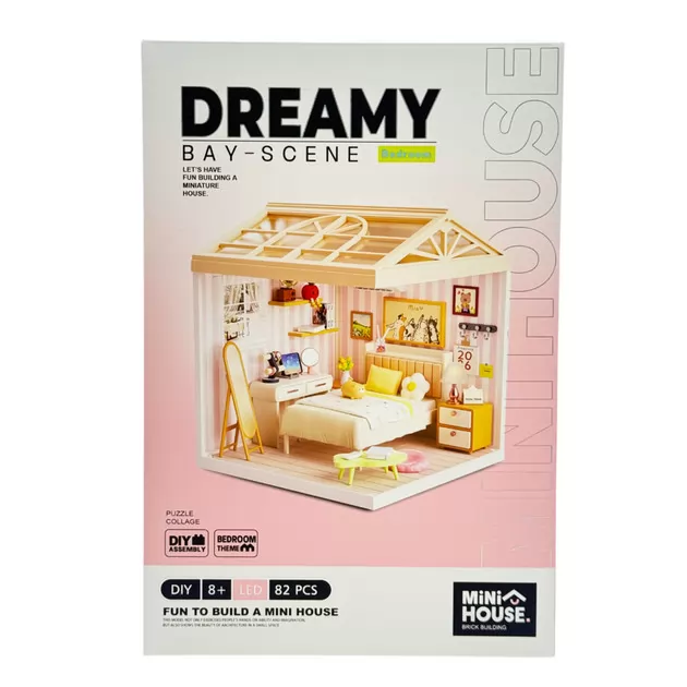 Конструктор-румбокс Mini House серии Интерьер &ndash; Спальня (свет)