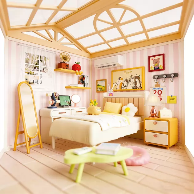 Конструктор-румбокс Mini House серии Интерьер &ndash; Спальня (свет)