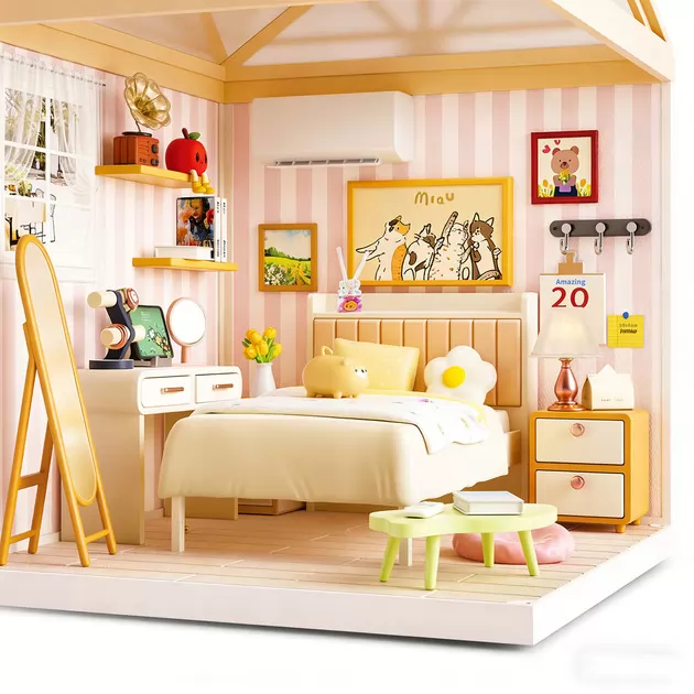 Конструктор-румбокс Mini House серии Интерьер &ndash; Спальня (свет)