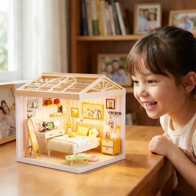 Конструктор-румбокс Mini House серии Интерьер &ndash; Спальня (свет)