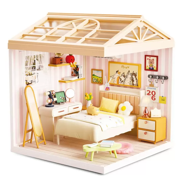 Конструктор-румбокс Mini House серии Интерьер &ndash; Спальня (свет)