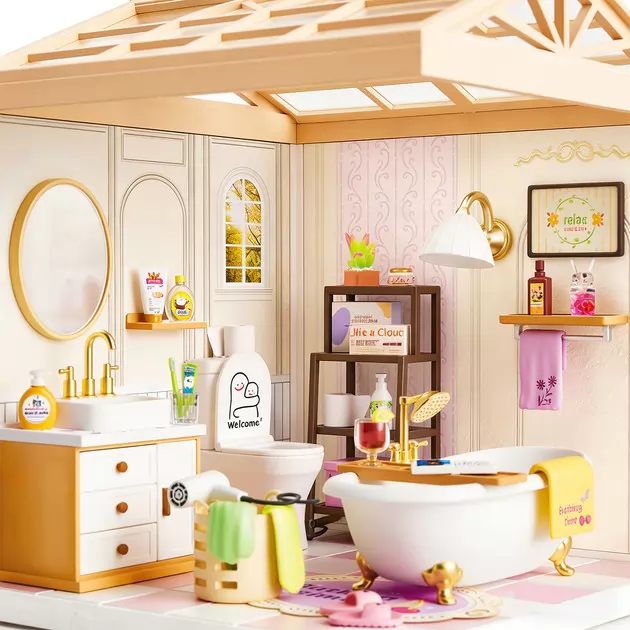 Конструктор-румбокс Mini House серії Інтер'єр &ndash; Ванна кімната (світло)