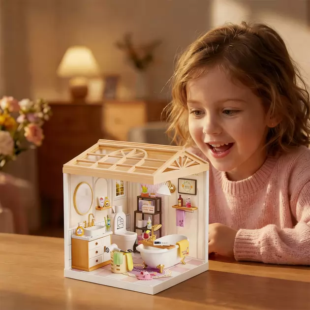 Конструктор-румбокс Mini House серії Інтер'єр &ndash; Ванна кімната (світло)