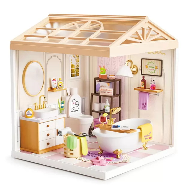 Конструктор-румбокс Mini House серії Інтер'єр &ndash; Ванна кімната (світло)