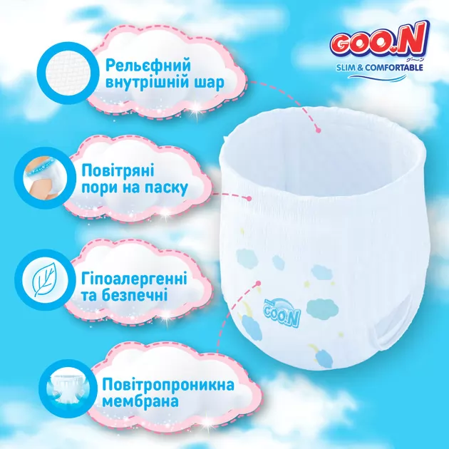 Трусики-подгузники Goo.N Slim & Comfortable (размер 6(XXL), 15-25 кг, 36 шт)