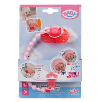 Пустышка для куклы Baby Born на клипсе (розовая)