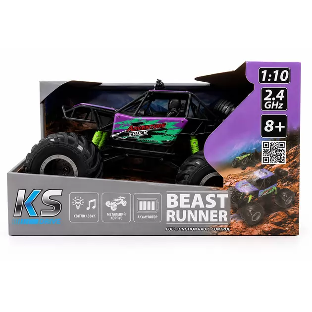 Автомобиль KS Drive на р/у - Beast Runner (2.4 GHz, аккум. 7.4 V, сиреневый)