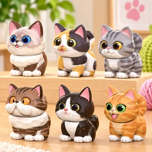 Набор 3D-стикеров‑пазлов Tiki Wiki &ndash; Тики арт-котики