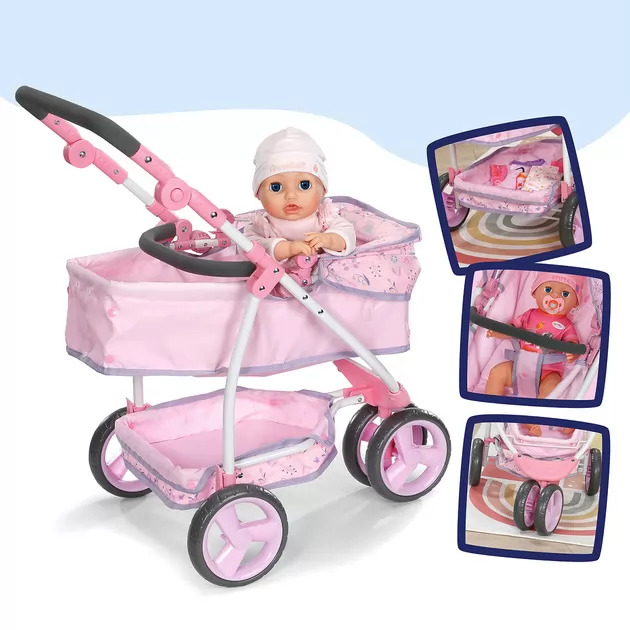 Триколісний візочок для ляльки Baby Born &ndash; Квітковий стиль Делюкс (складний)