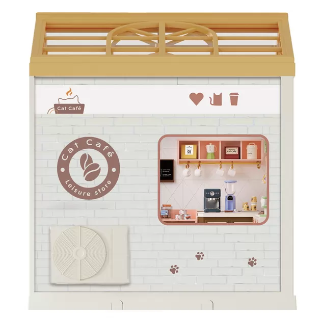 Конструктор-румбокс Mini House серии Интерьер &ndash; Котокафе (свет)