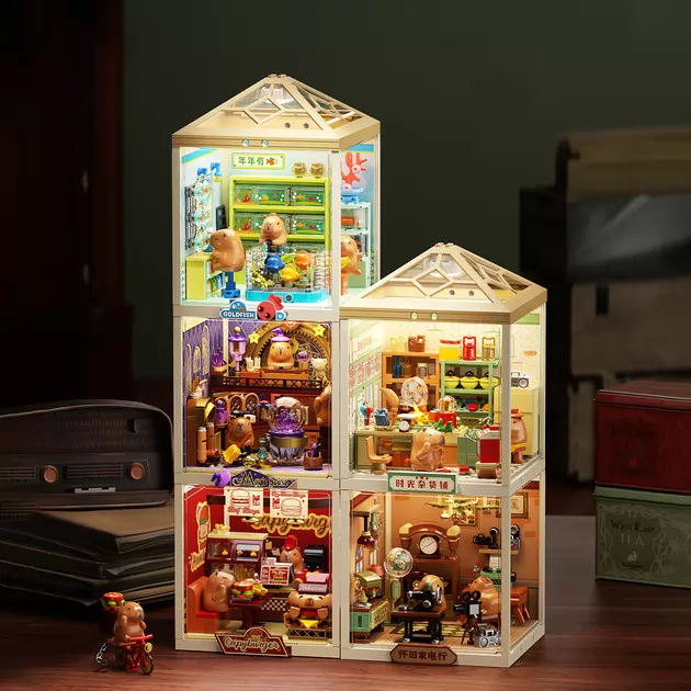 Конструктор JAKI серії Mini Super Town - Акваріумна крамничка капібар