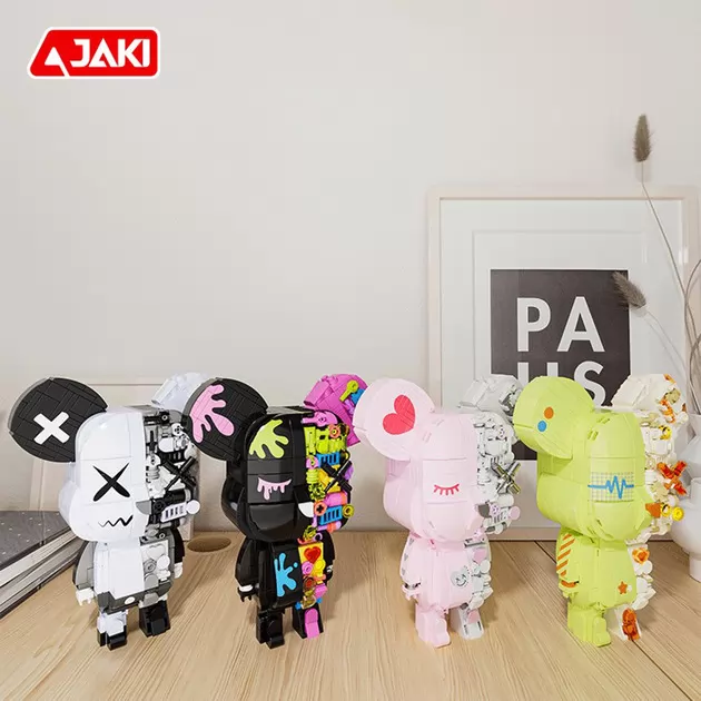 Конструктор JAKI Кіберпанк ведмедики - Магнітний вайб (сірий)