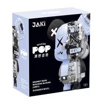 Конструктор JAKI Кіберпанк ведмедики - Магнітний вайб (сірий)