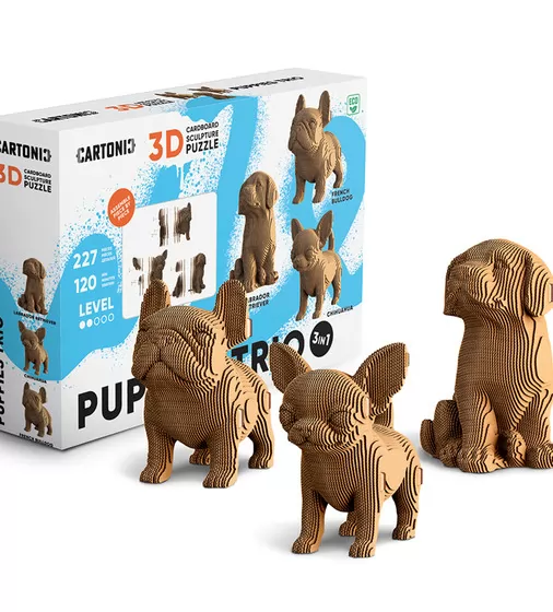 Puzzle 3D Trio szczeniak&oacute;w - CARTPUPPIES_1.jpg - № 1