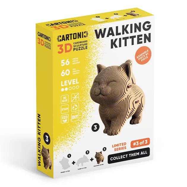 Puzzle 3D Chodzący kotek