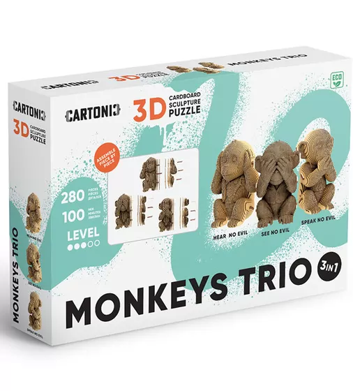 Puzzle 3D Trio małpek - CARTTRIOMONK_1.jpg - № 1