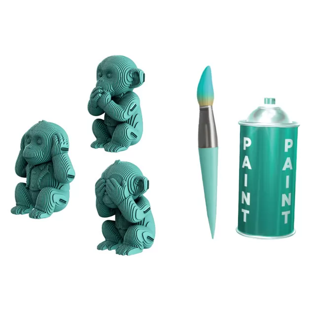 Puzzle 3D Trio małpek