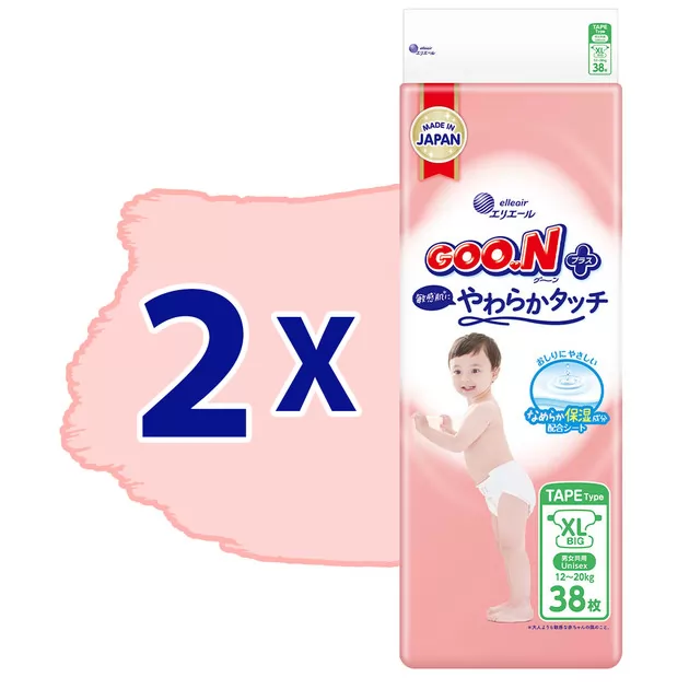 Підгузки Goo.N Plus для дітей (розмір 5(XL), 12-20 кг, 76 шт.)
