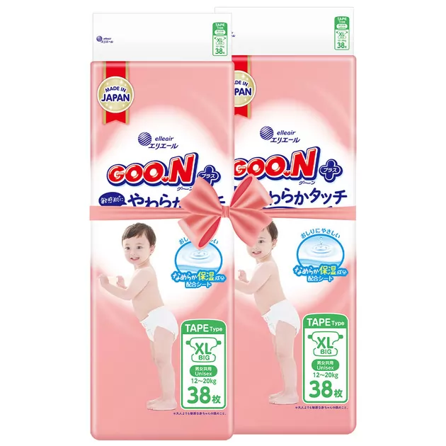 Підгузки Goo.N Plus для дітей (розмір 5(XL), 12-20 кг, 76 шт.)