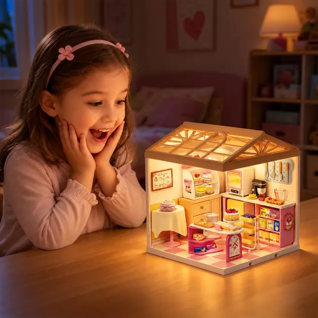 Конструктор-румбокс Mini House серії Інтер'єр &ndash; Кондитерська (світло)