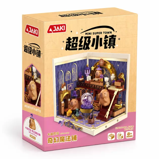 Конструктор JAKI серии Mini Super Town - Волшебный магазинчик капибар