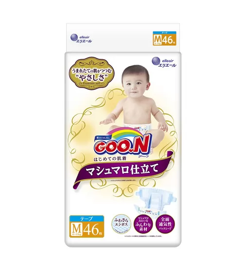 Подгузники Goo.N Super Premium Marshmallow Для Детей (M, 6-11 Кг) - 853348_1.jpg - № 1