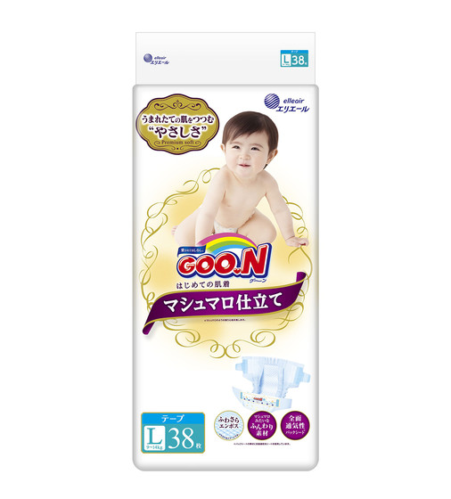 Підгузки Goo.N Super Premium Marshmallow Для Дітей (Розмір L, 9-14 Кг) - 853349_1.jpg - № 1