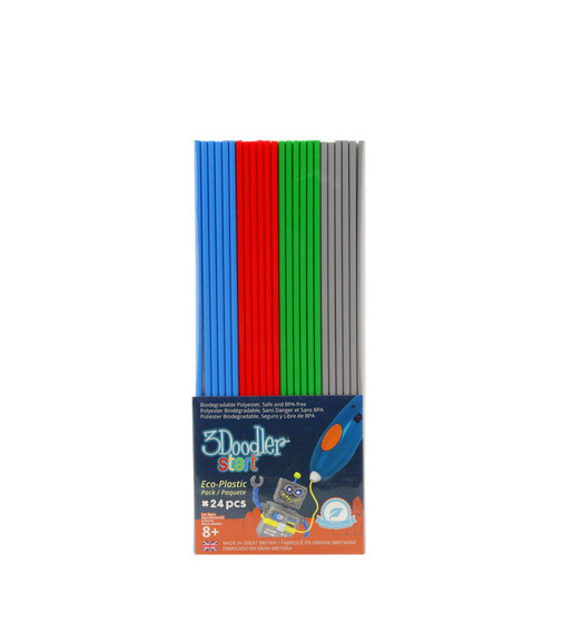 Набір Стрижнів Для 3D-Ручки 3Doodler Start - Мікс (24 Шт: Сірий, Блакитний, Зелений, Червоний) - 3DS-ECO-MIX2-24_1.jpg - № 1
