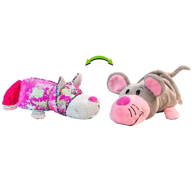 Мягкая Игрушка С Пайетками 2 В 1 - ZooPrяtki - Кот-Мышь (30 Cm)