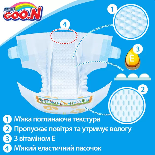 Подгузники Goo.N для детей коллекция 2019 (XL,12-20 кг)