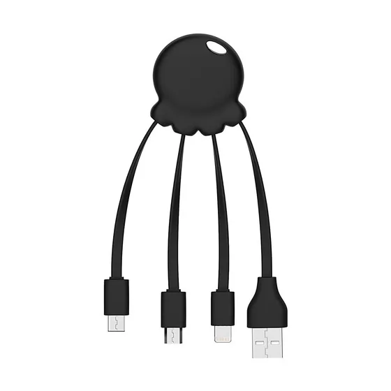 Универсальный Кабель Для Зарядки Устройств От Usb Xoopar - Octopus (Черный, Type-C, Lighting, Microu