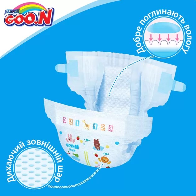 Подгузники Goo.N для маловесных новорожденных коллекция 2019 (SSS, 1,8-3 кг)
