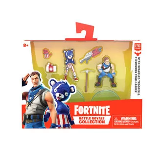 Набір ігрових фігурок FORTNITE - ЗІРКОВО-СМУГАСТИЙ БОЄЦЬ та КАПІТАН КОМАНДИ ПІРОТЕХНІКІВ