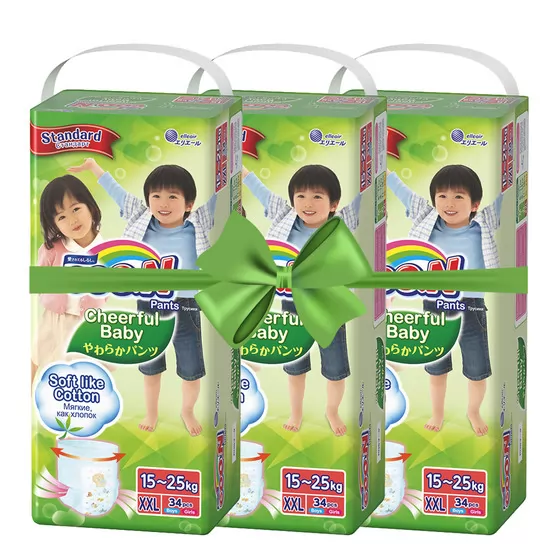 Трусики-подгузники CHEERFUL BABY для детей (XXL, 15-25 кг, в коробе)