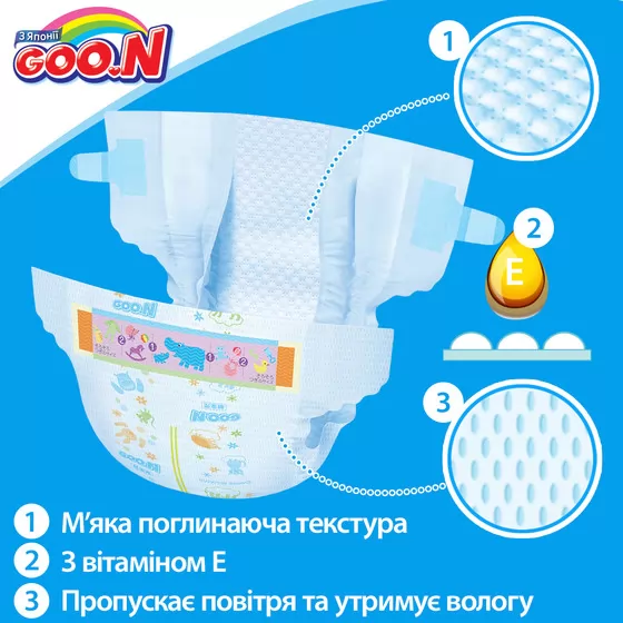 Подгузники Goo.N для детей коллекция 2019 (S, 4-8 Кг)