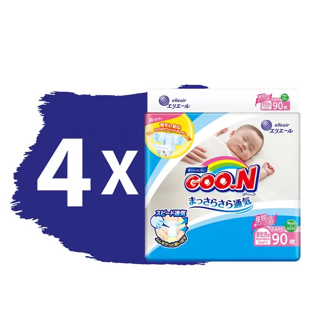 Підгузки GOO.N для немовлят (SS, до 5 кг, 360 шт)