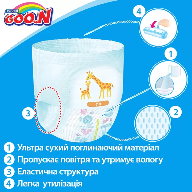 Трусики-Подгузники Goo.N Для Детей (M,  6-12 Кг)