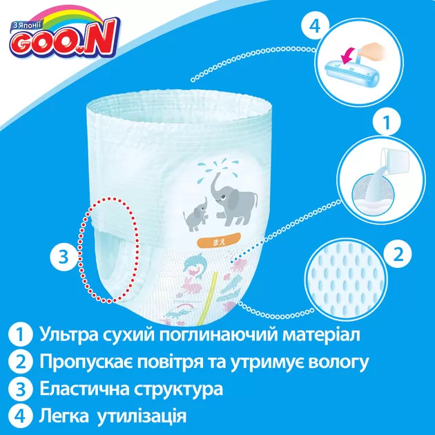 Трусики-підгузки Goo.N для хлопчиків колекція 2019 (L, 9-14 кг)