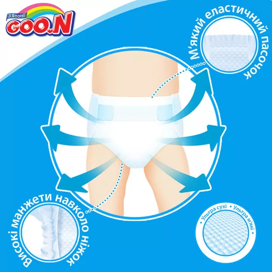 Підгузки Goo.N для дітей колекція 2020 (розмір M, 6-11 кг)
