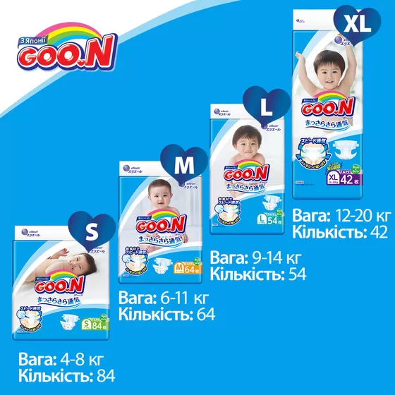 Подгузники Goo.N для детей коллекция 2020 (XL,12-20 кг)