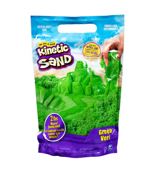 Песок для детского творчества - KINETIC SAND COLOUR (зеленый, 907 g) - 71453G_1.jpg - № 1
