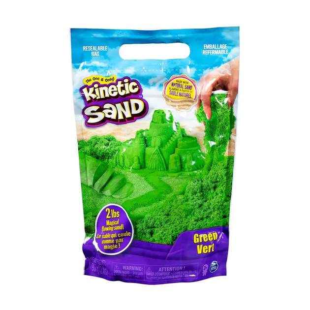 Пісок для дитячої творчості - KINETIC SAND COLOUR (зелений, 907 g)