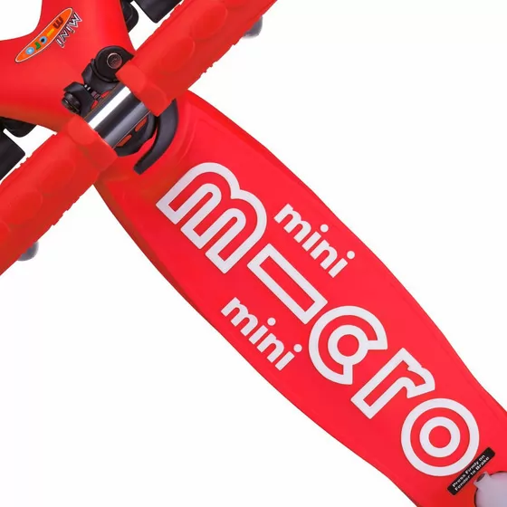 Самокат Micro серії Mini Deluxe" - Червоний (LED)"